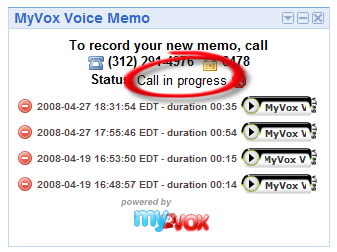 Voice Memo in recording mode