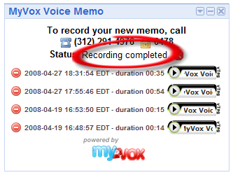 Voice Memo in recording mode